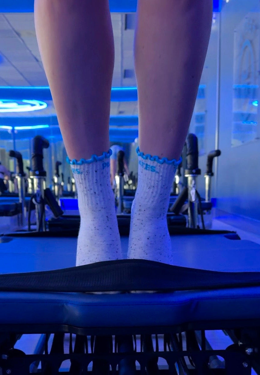 Turquoise Ruffle Pilates Socks