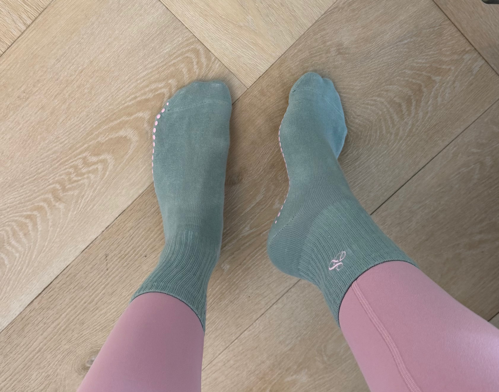Blush Sage Pilates Socks